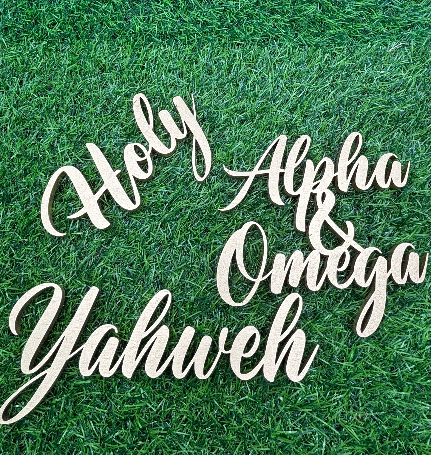 Yahweh Trio Set of Ornaments: Yahweh, Holy, Alpha & Omega PRE-ORDER