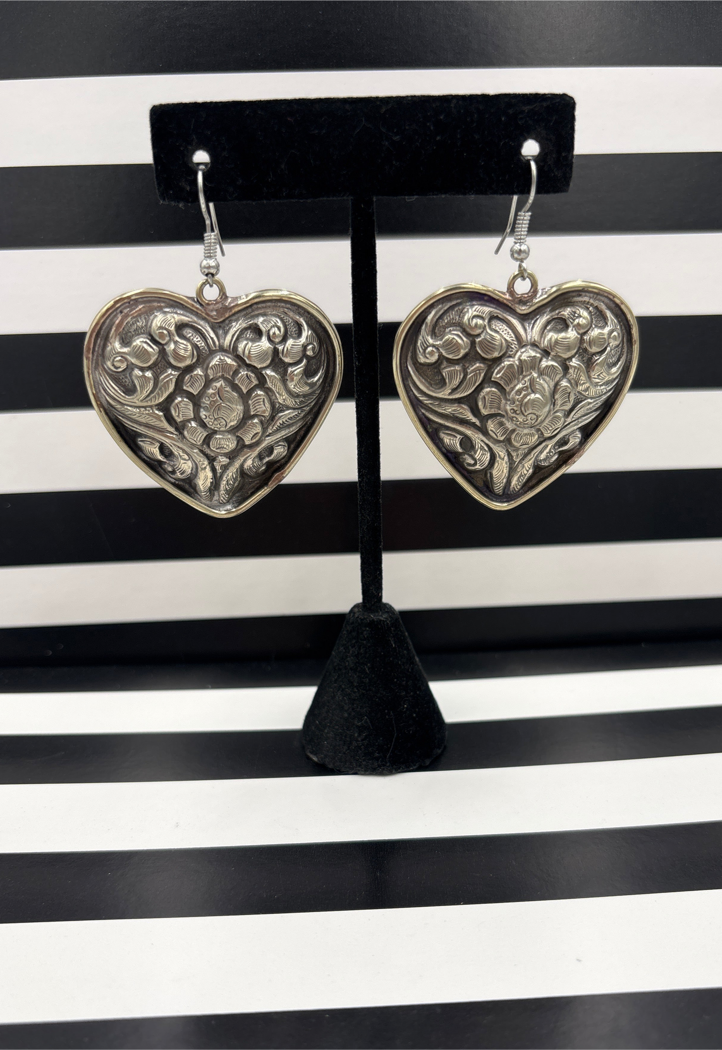 Hearts of Repousse Earrings