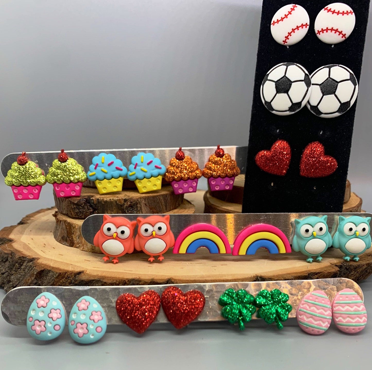 Clip on or Stud Post Whimsical Earrings