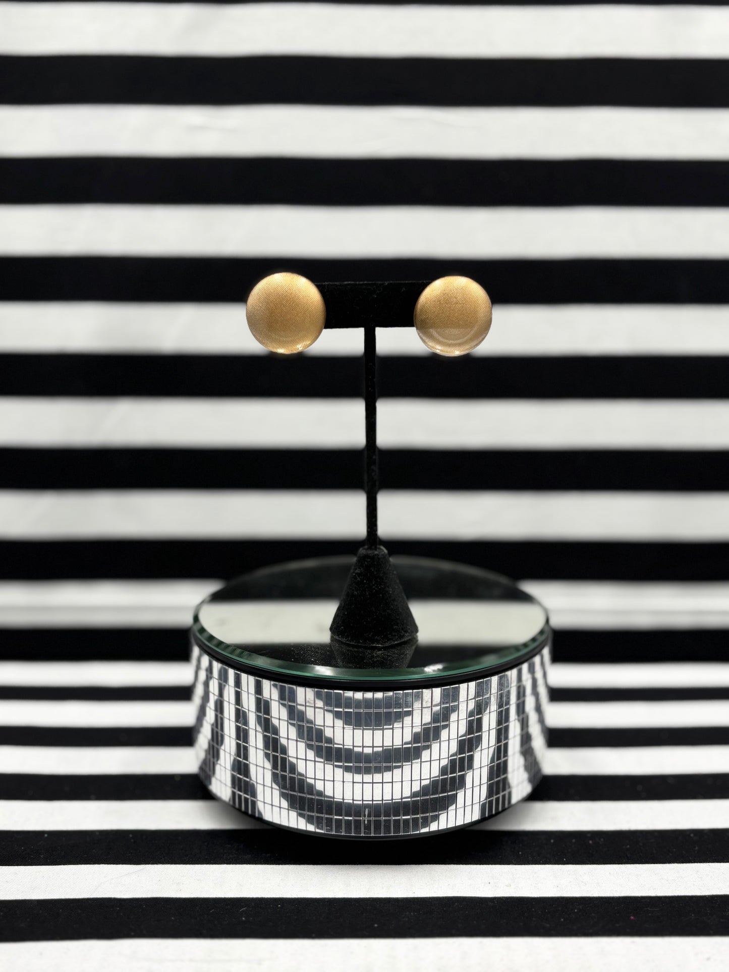 Gold Button Earrings