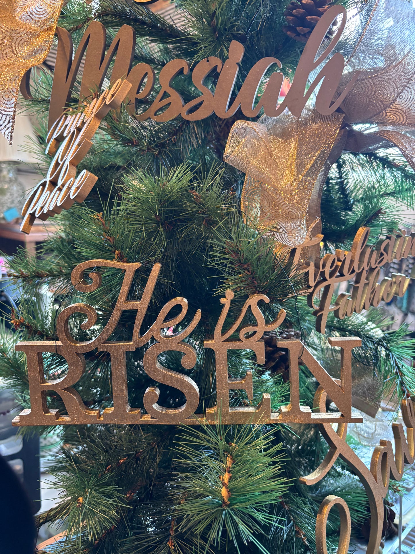 He Is Risen Cross Hanging Decor