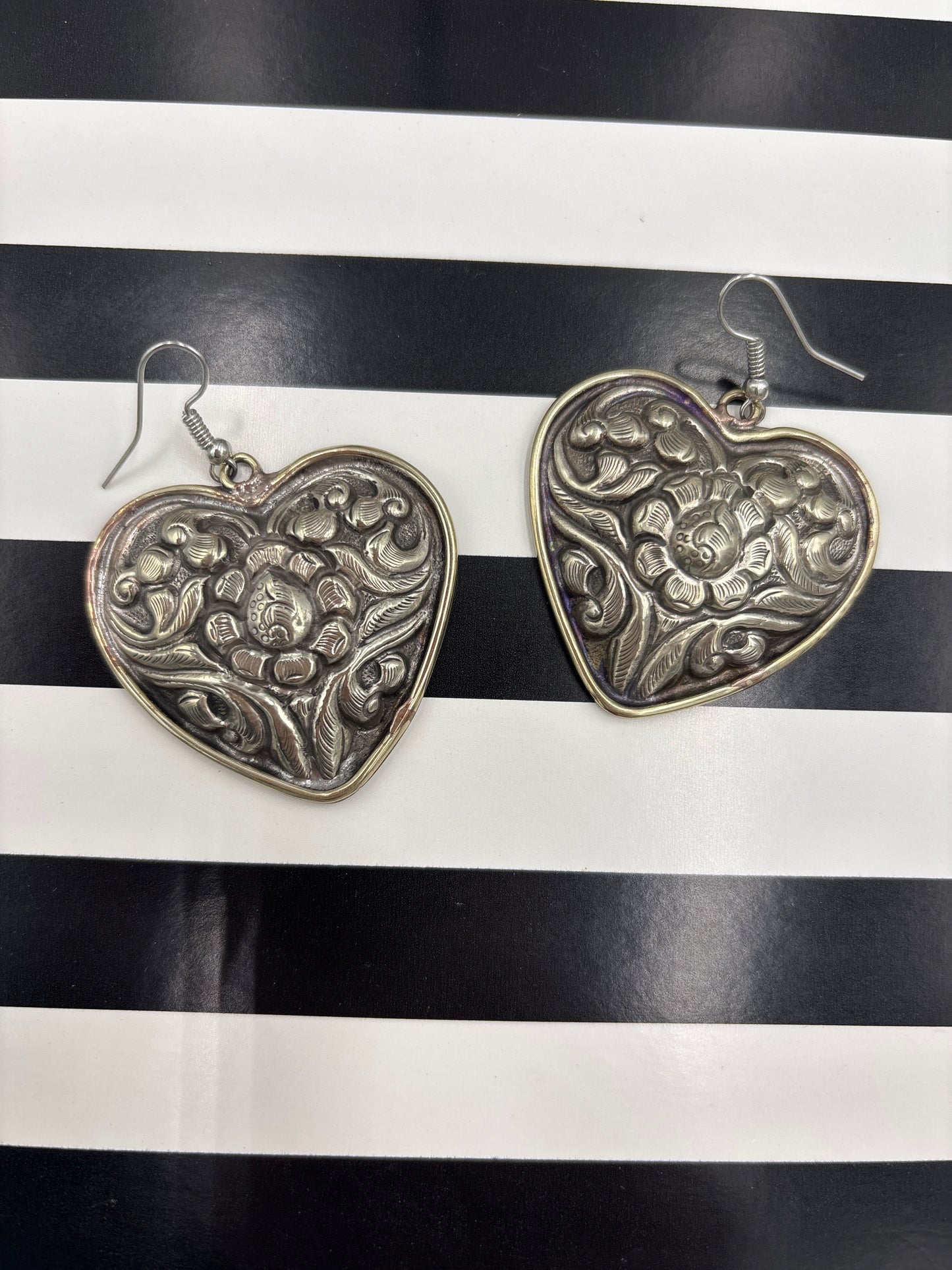 Hearts of Repousse Earrings