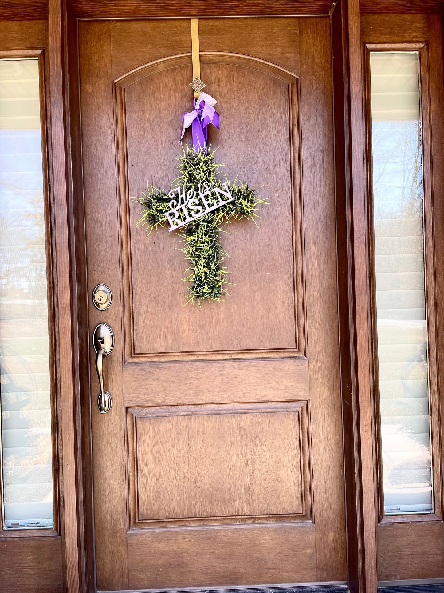 He Is Risen Cross Hanging Decor