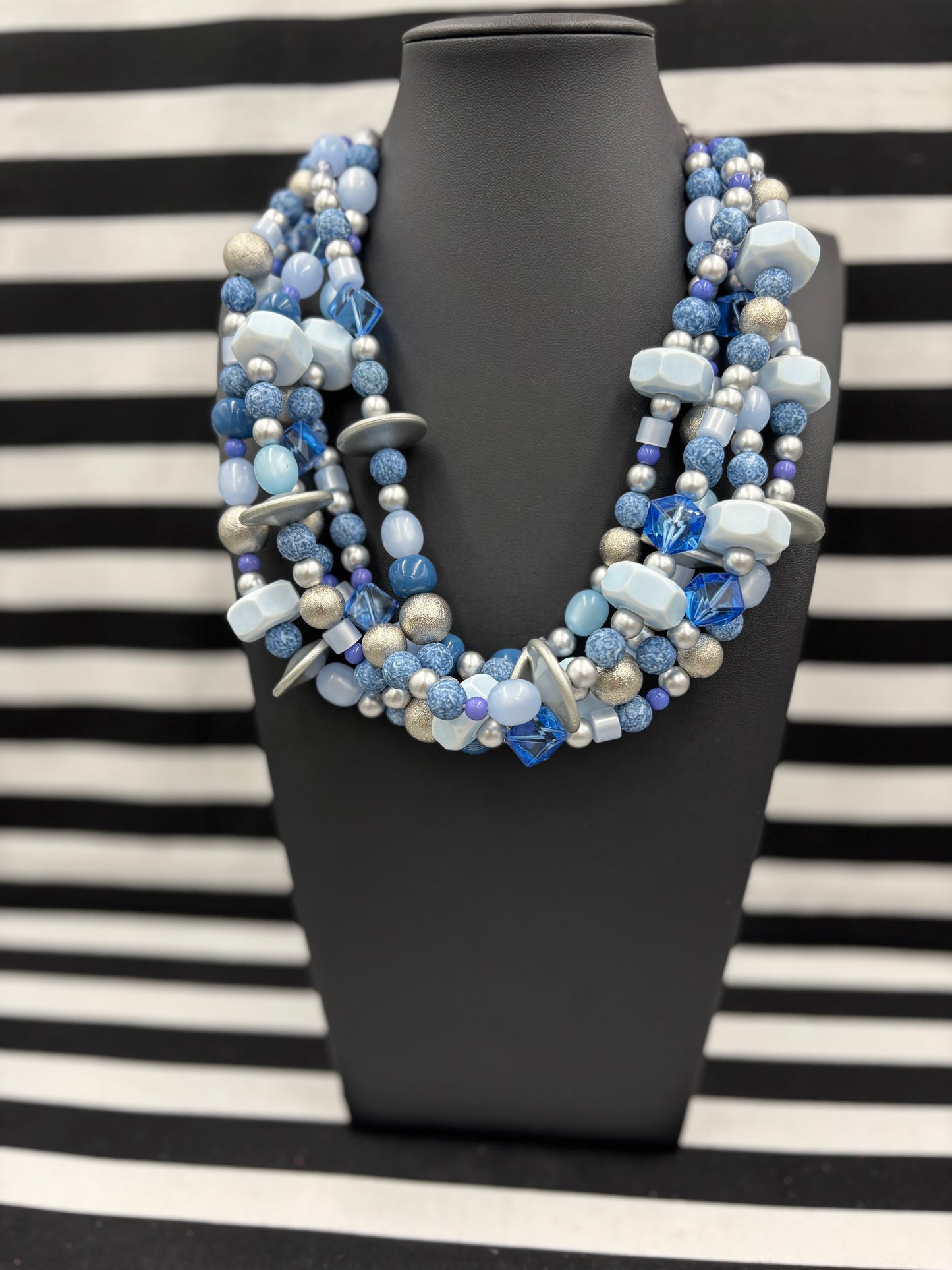 Denim and Discs Necklace