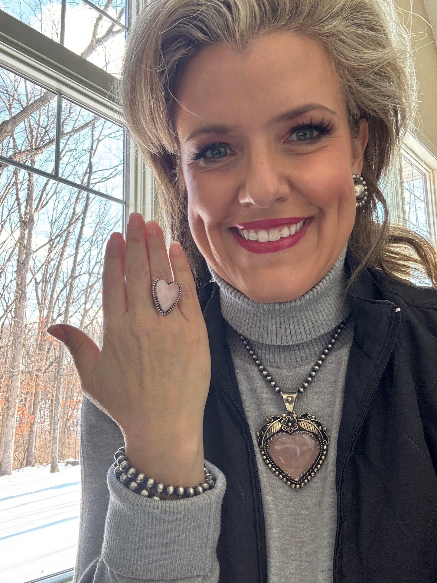 Love Pink Heart Ring