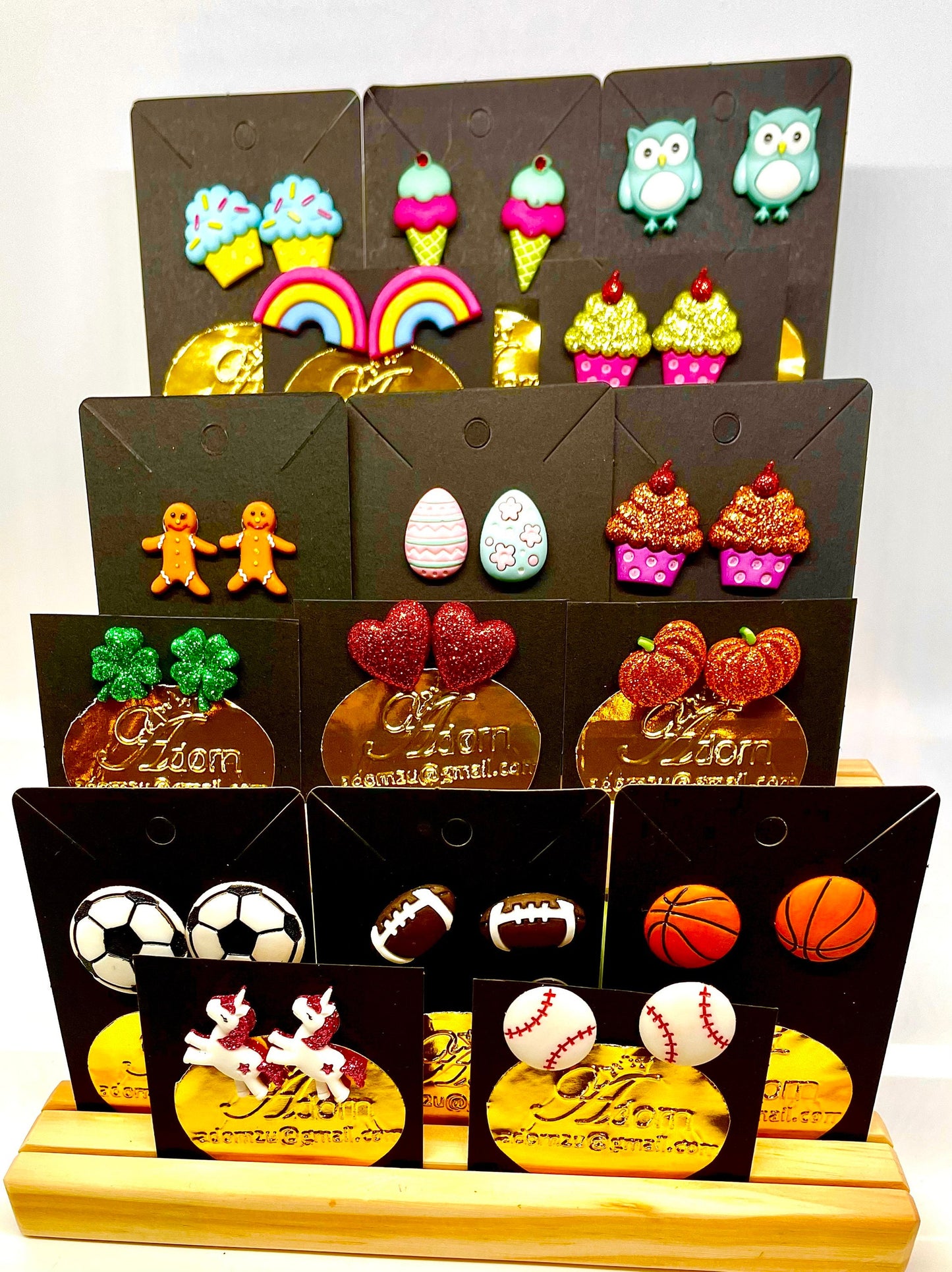 Clip on or Stud Post Whimsical Earrings