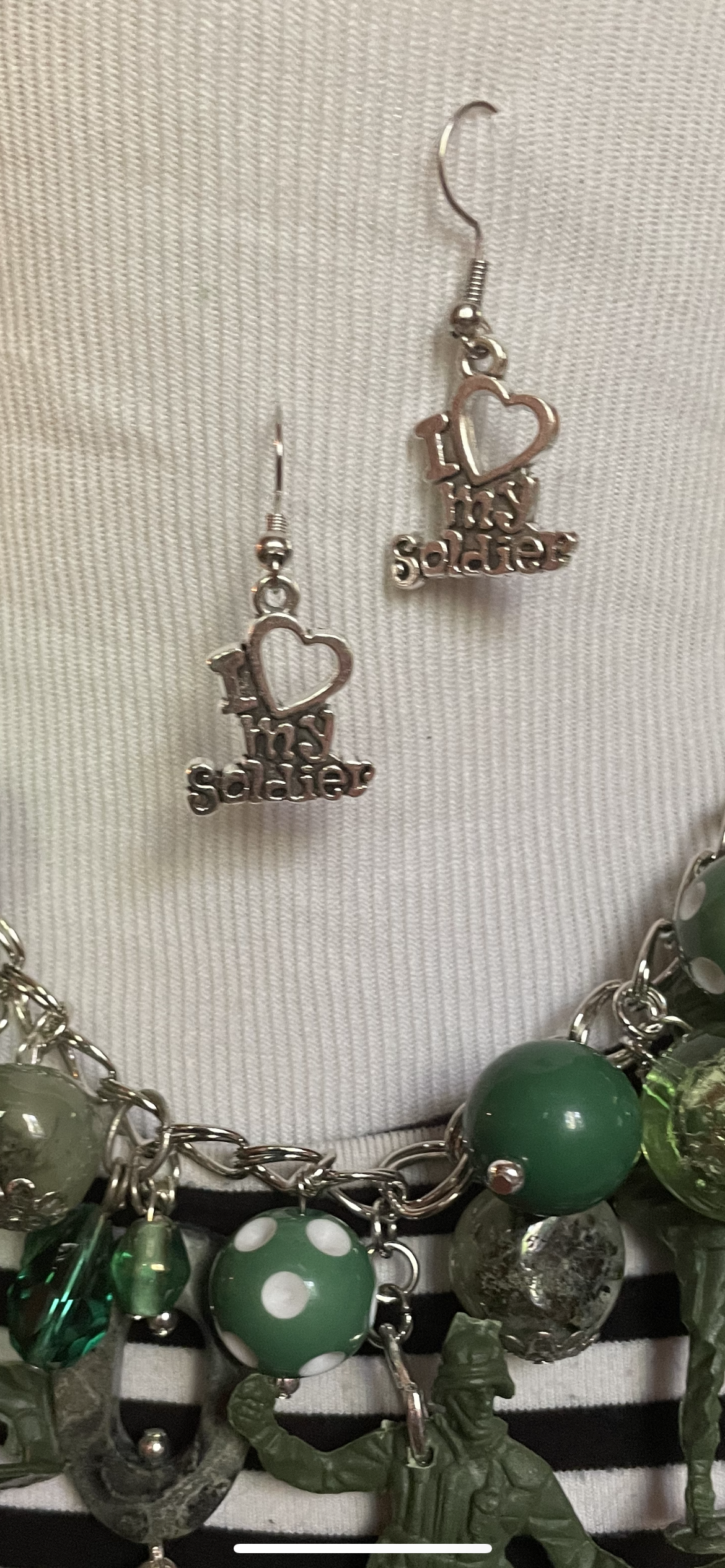 I Love My Soldier Earrings