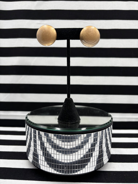 Gold Button Earrings