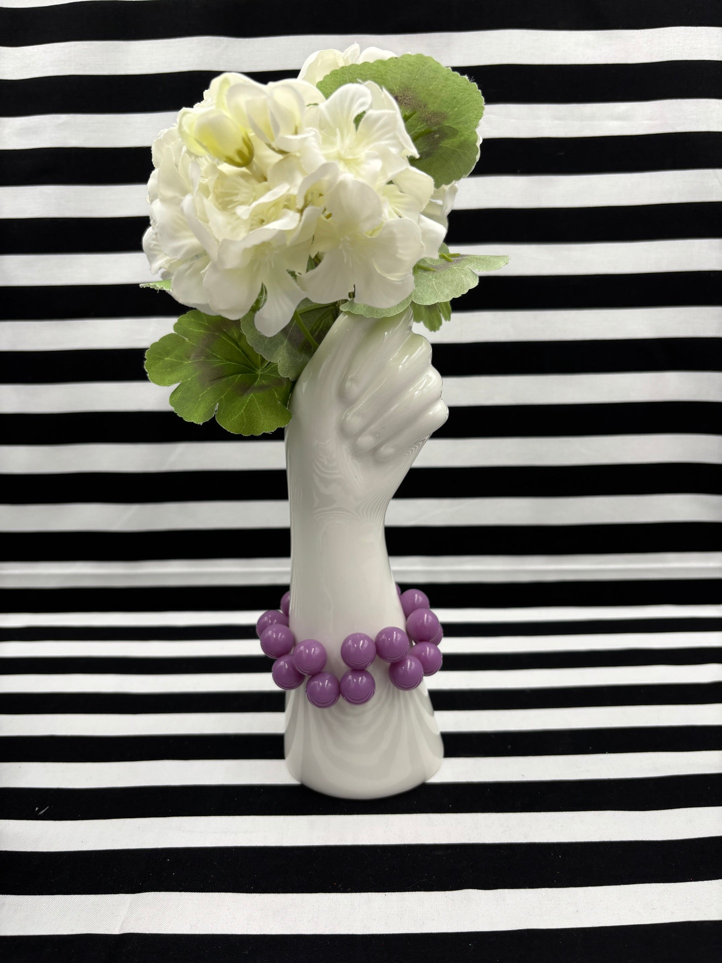 Chunky Button Purple Stretch Bracelet