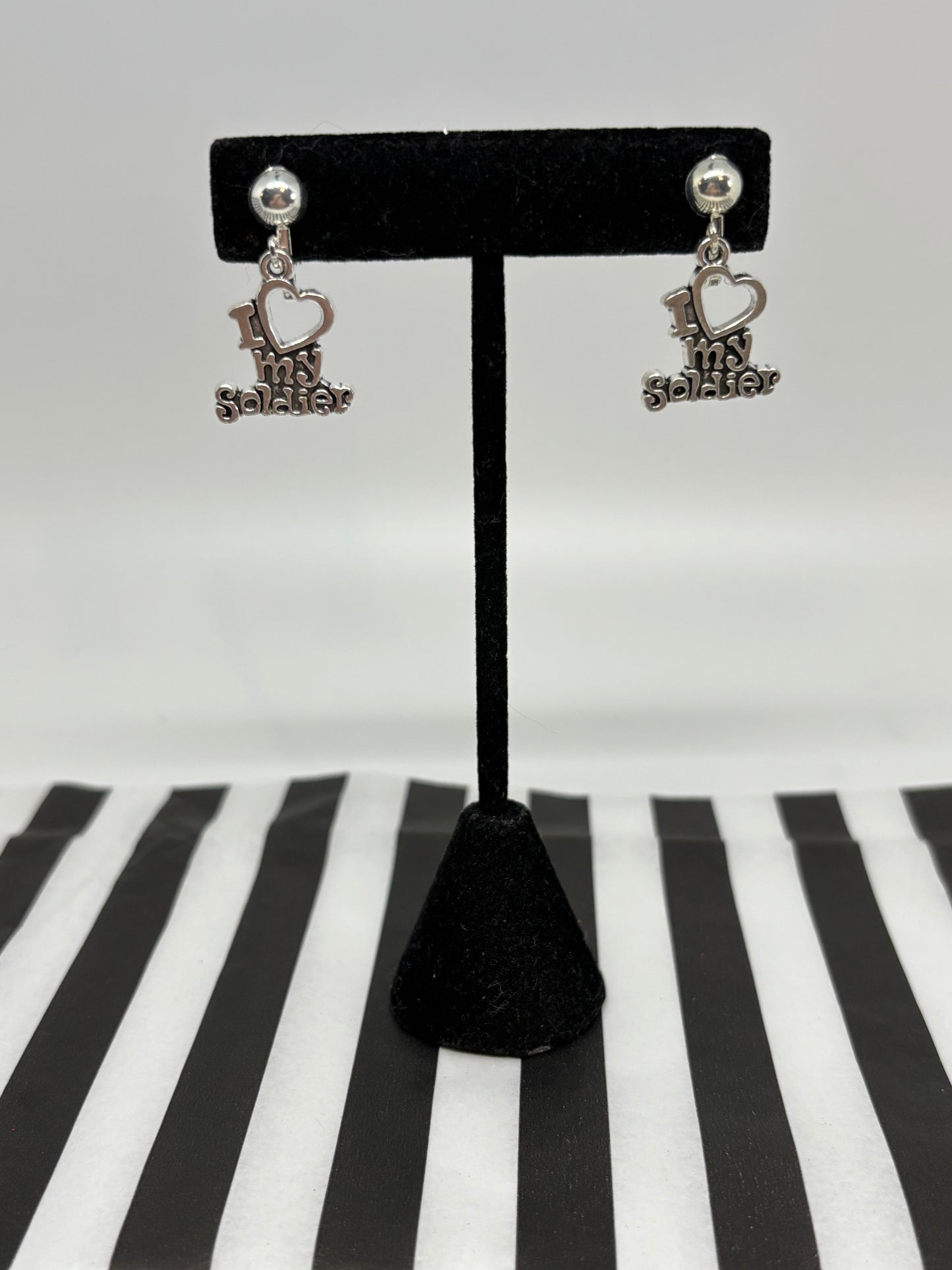 I Love My Soldier Earrings