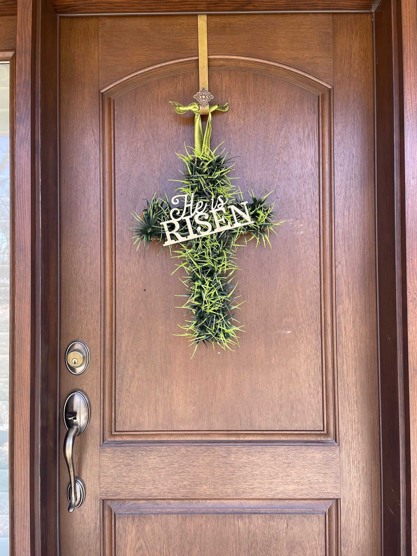 He Is Risen Cross Hanging Decor
