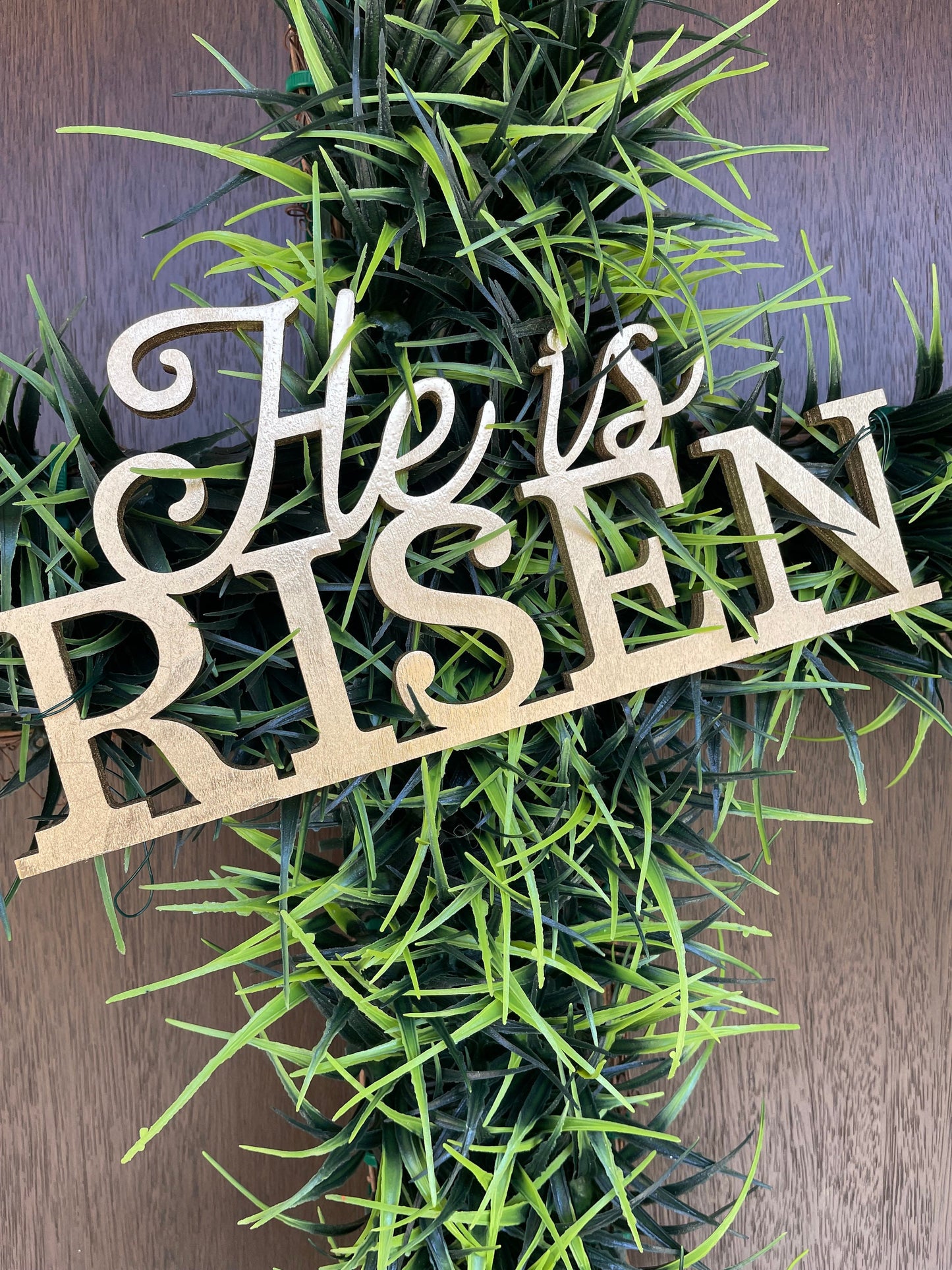 He Is Risen Cross Hanging Decor