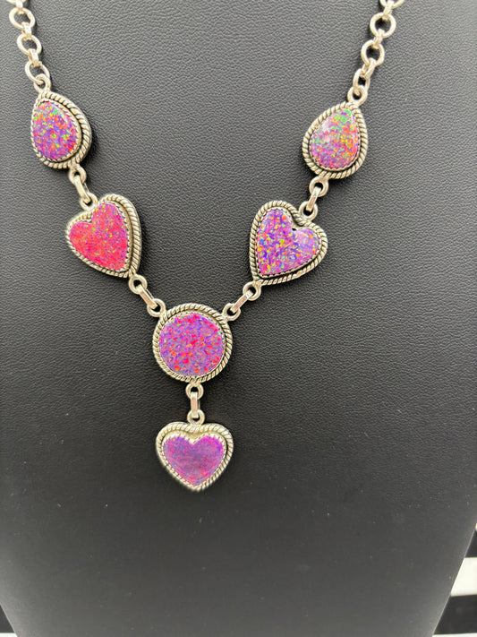 Conversation Hearts Lariat Necklace
