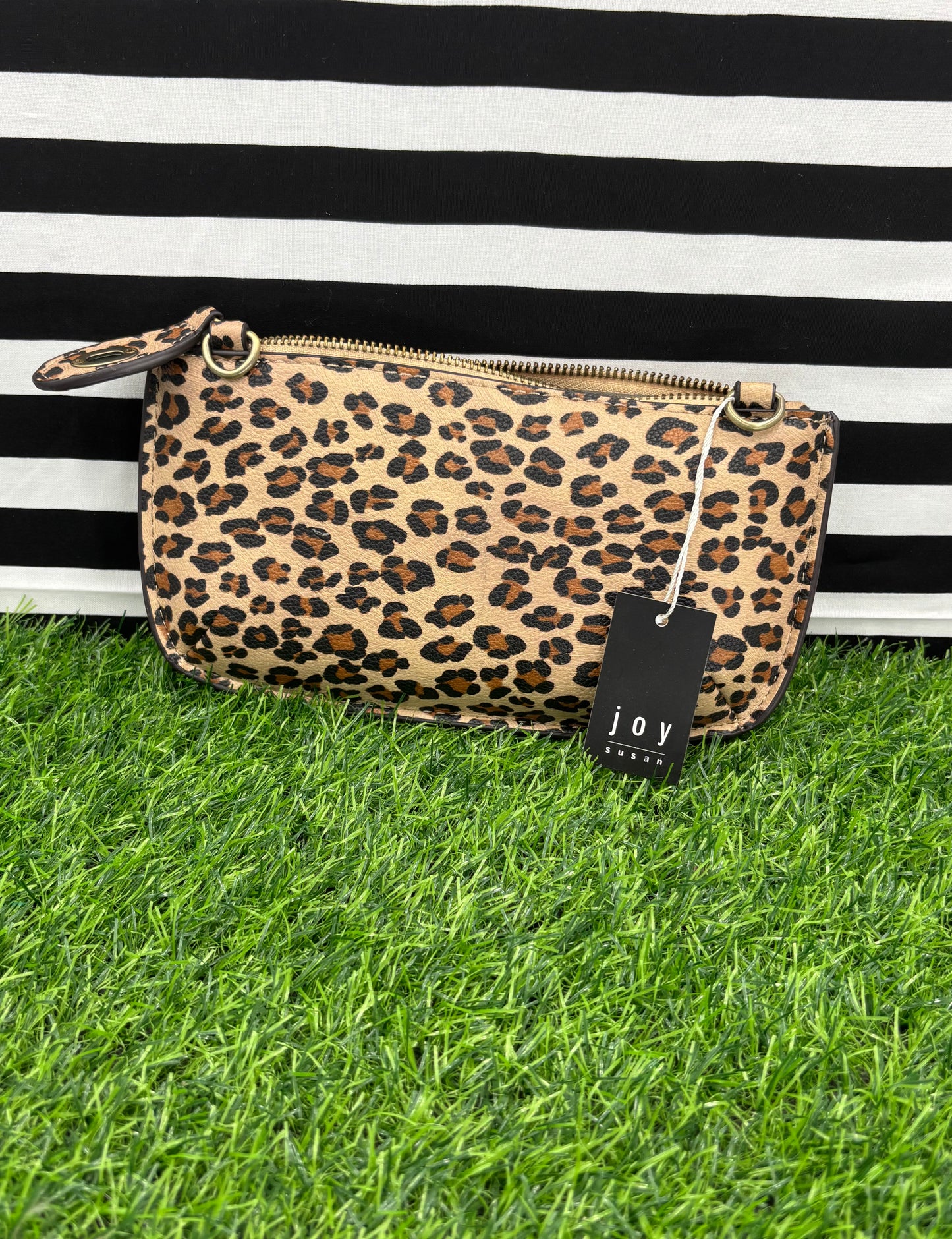 Joy Susan Mini Crossbody Clutch Wristlet Wallet Cheetah