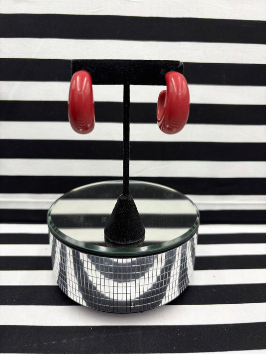 Rusty Red Hoop Earrings