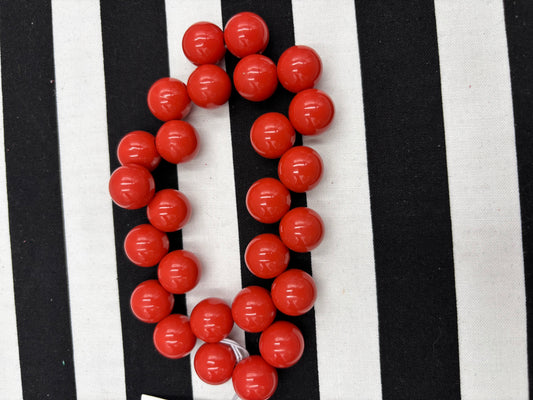 Chunky Button Salmon  Stretch Bracelet