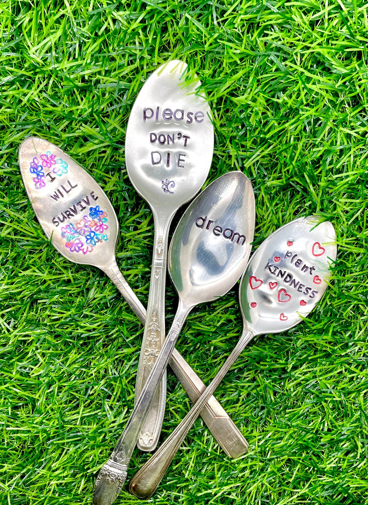 Plant Signs out of Vintage Silverware