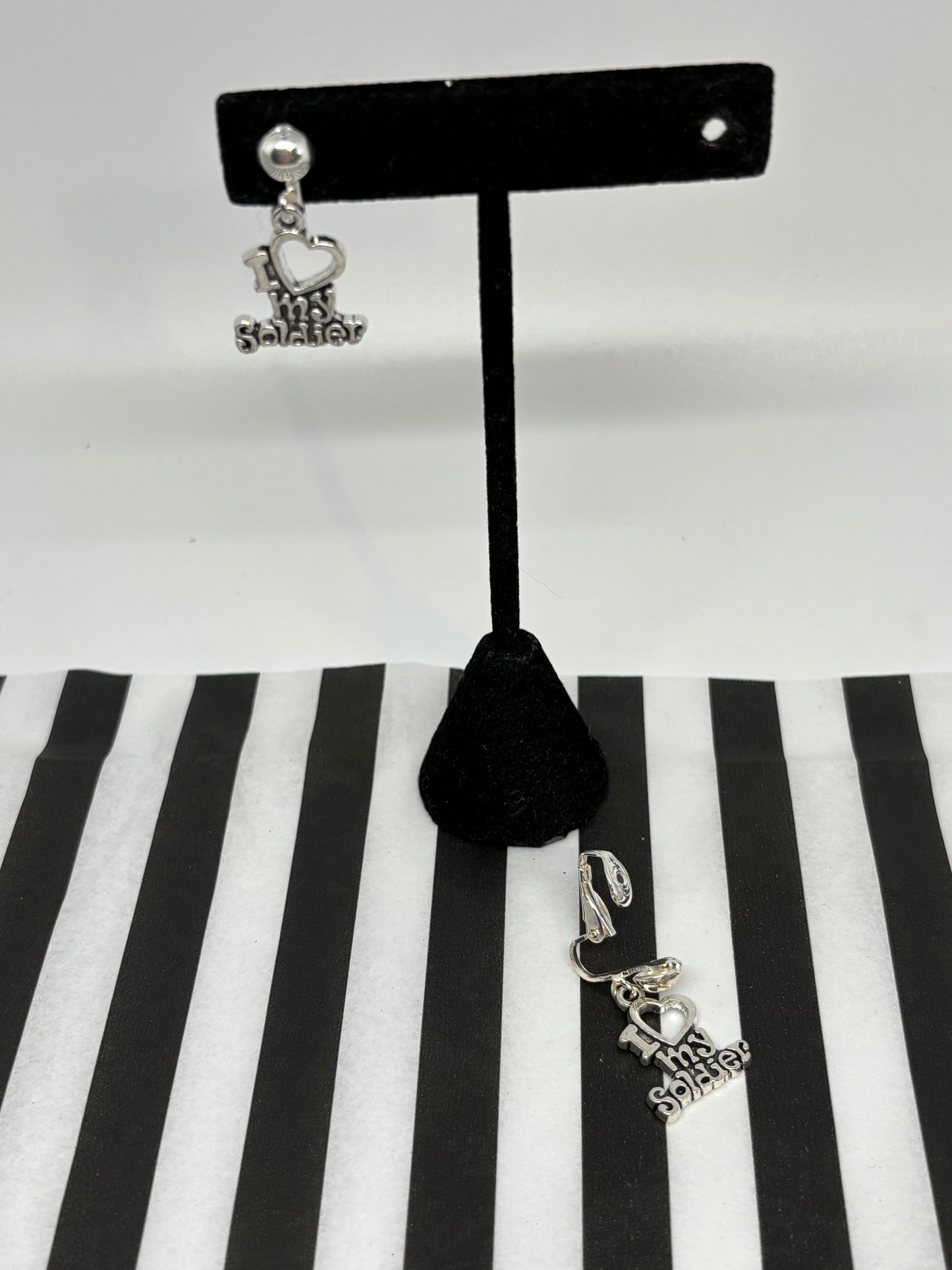 I Love My Soldier Earrings