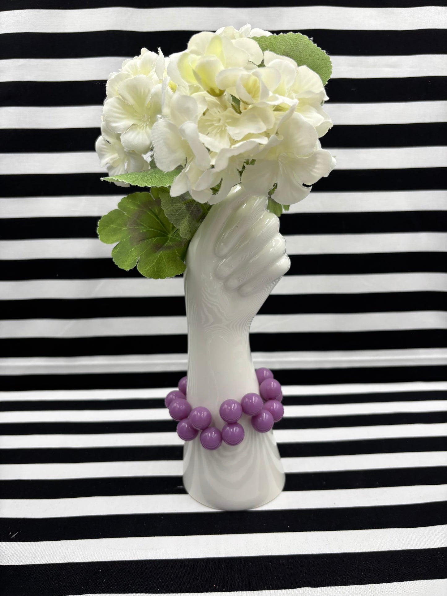 Chunky Button Purple Stretch Bracelet