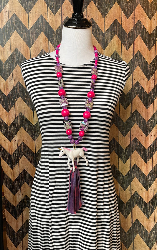 Unicorn Tassel Time Necklace
