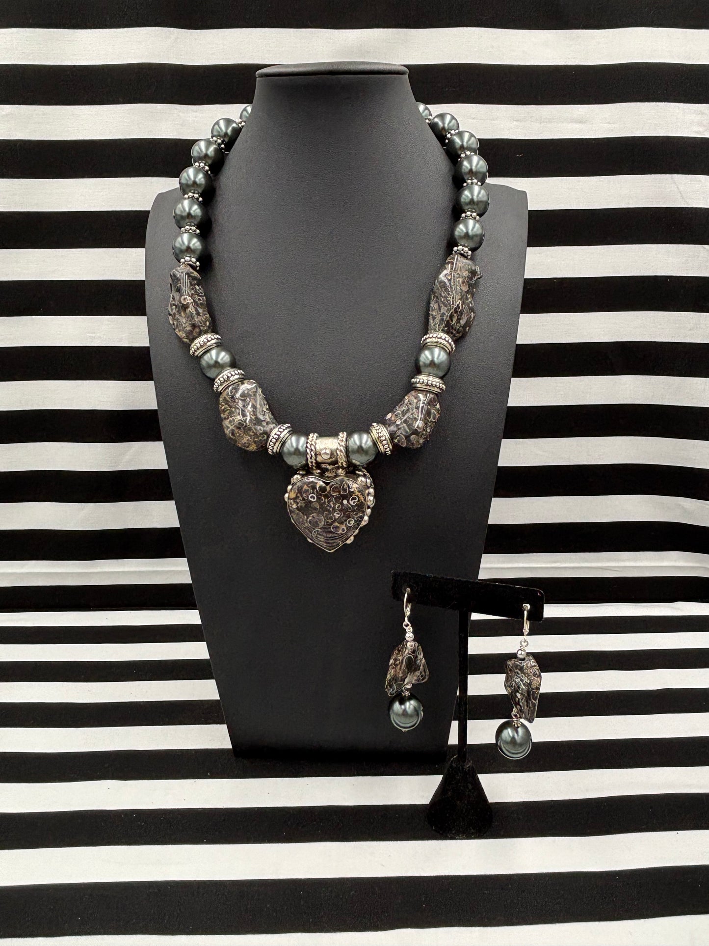 Fossil Heart Necklace