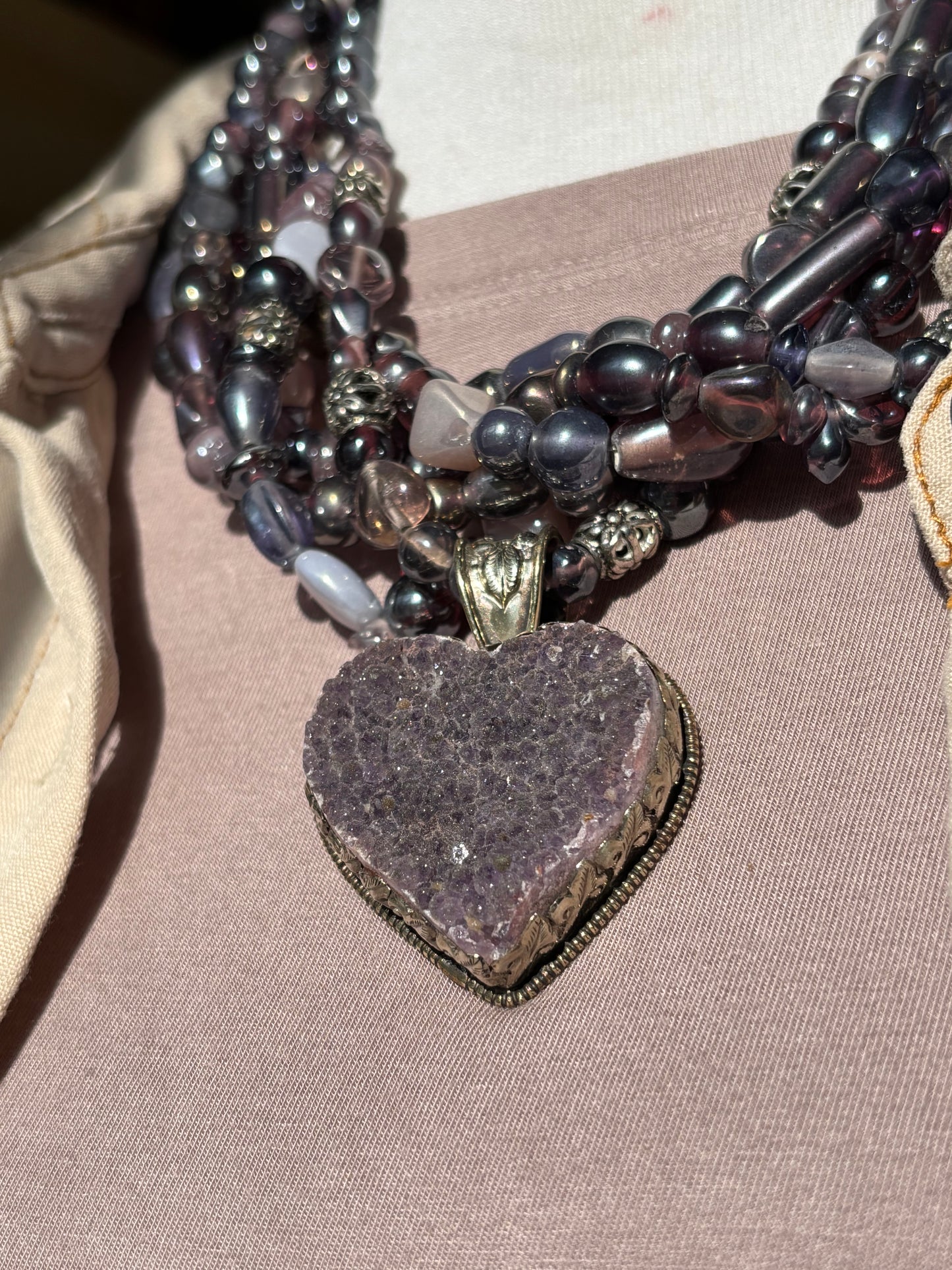 The Purple Heart & Lavendar Fields Necklace