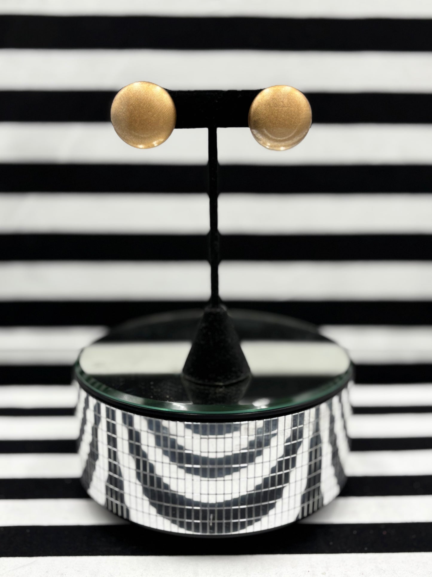 Gold Button Earrings