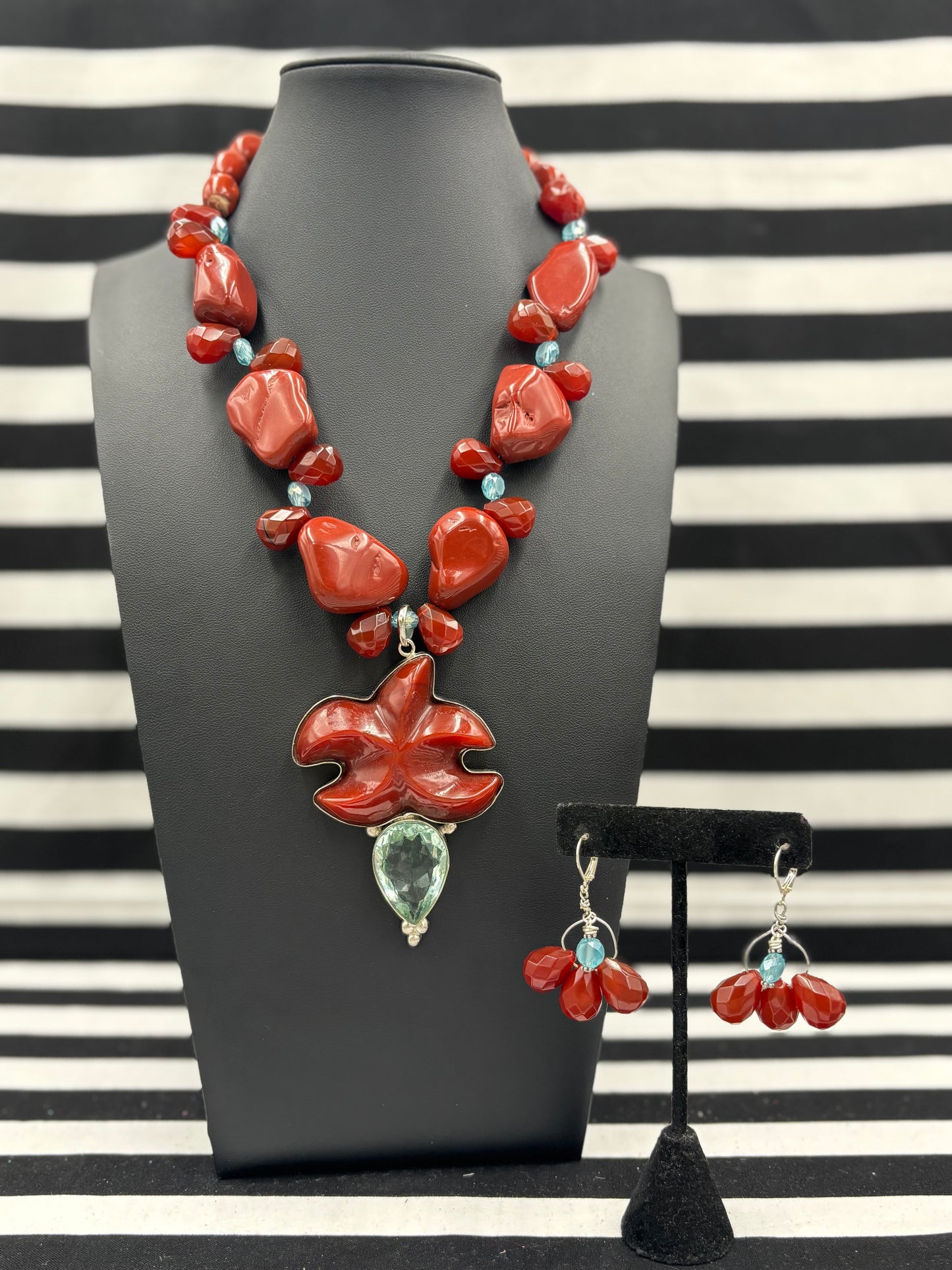 Carnelian And Starfish Necklace and/orEarrings