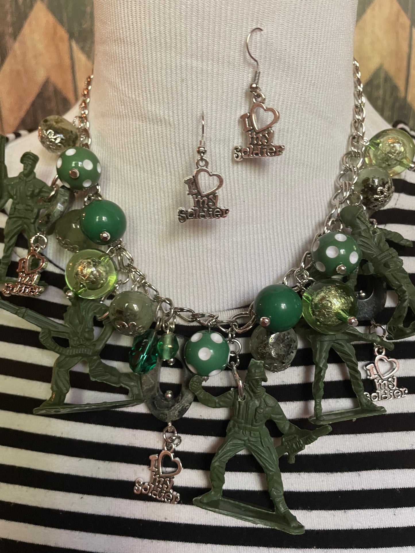 I Love My Soldier Earrings