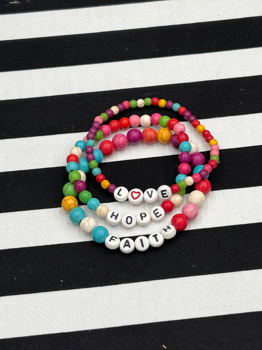 Faith Hope & Love Stretch Bracelet