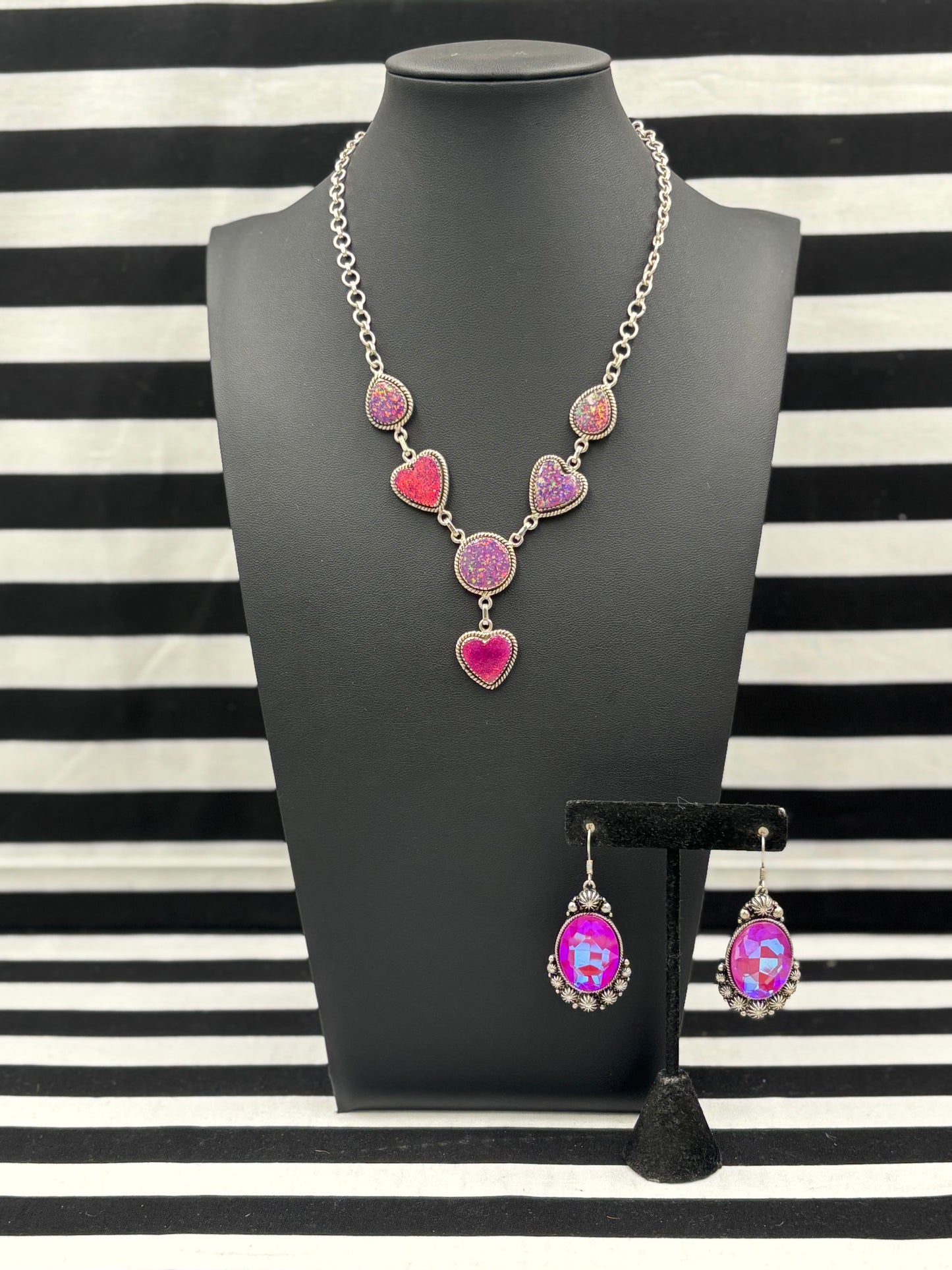 Conversation Hearts Lariat Necklace