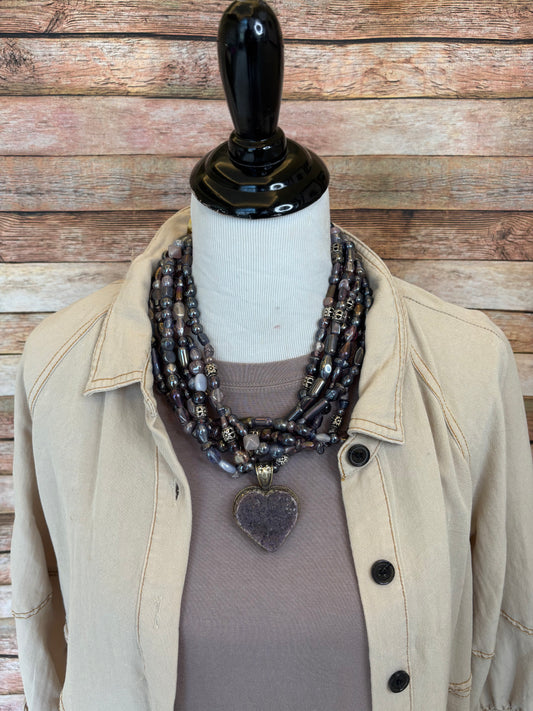 The Purple Heart & Lavendar Fields Necklace