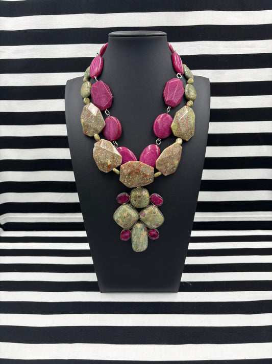 Fuchsia Fusion Statement Necklaces