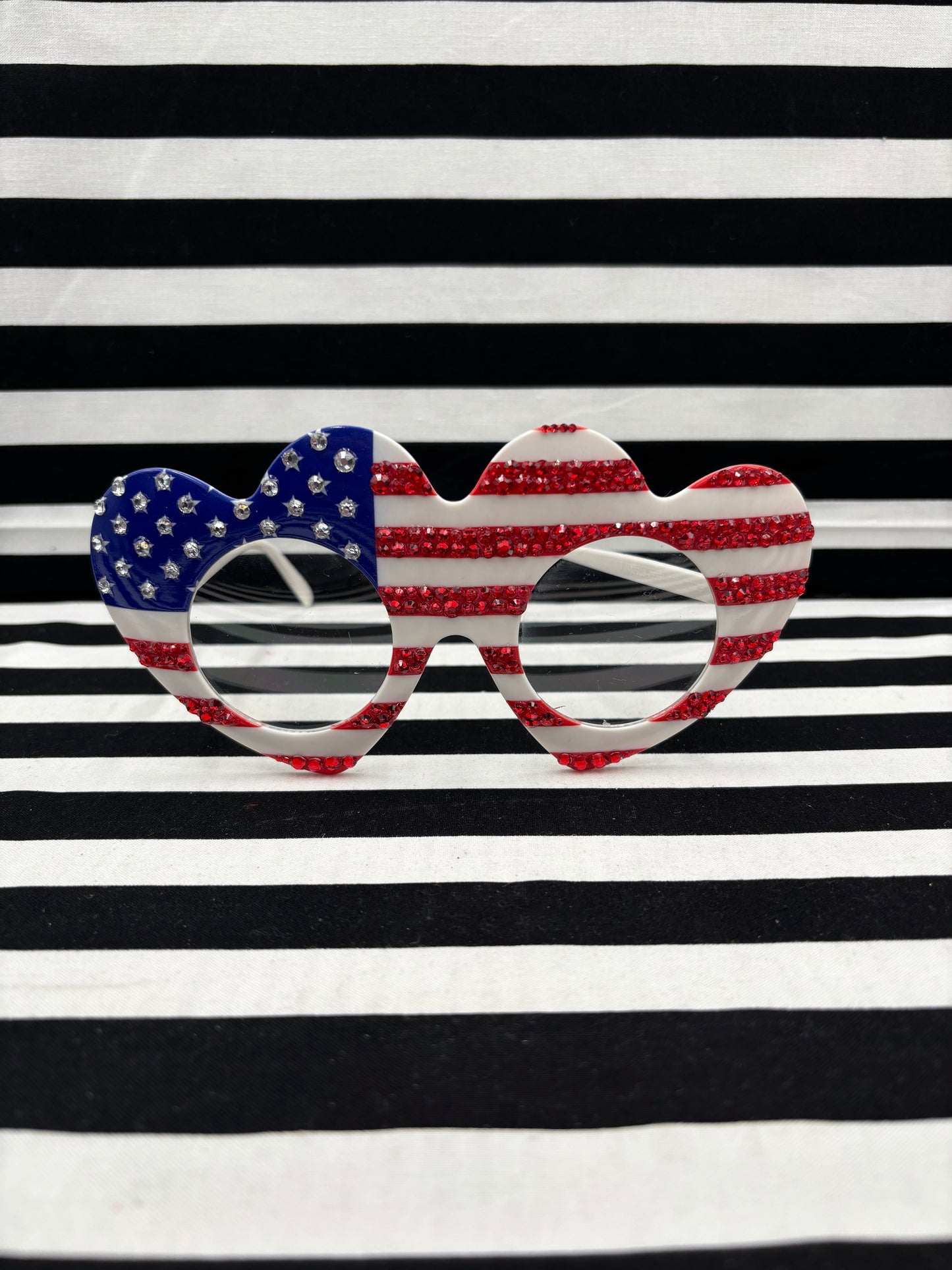 Patriotic Heart Bling Glasses