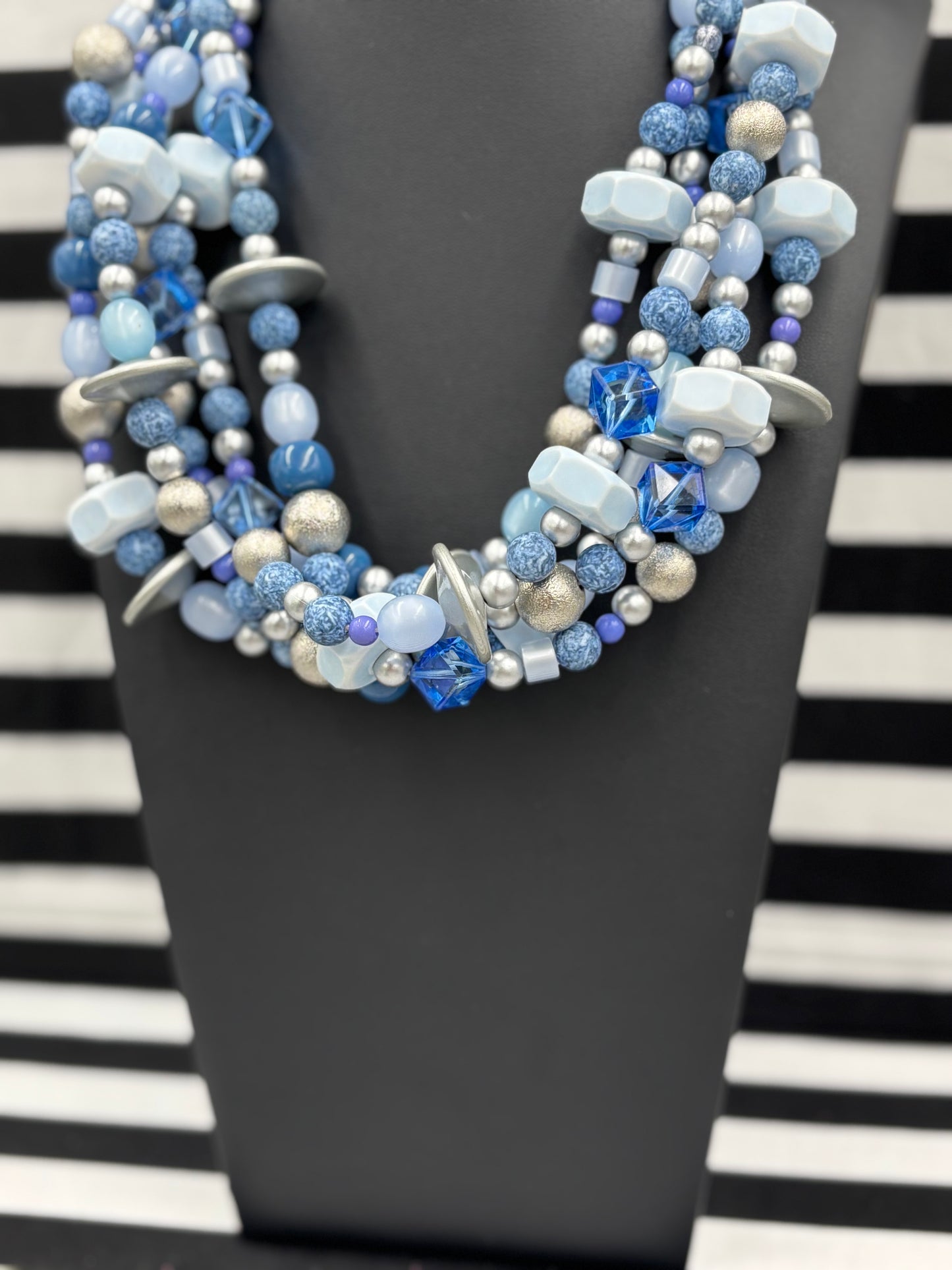 Denim and Discs Necklace