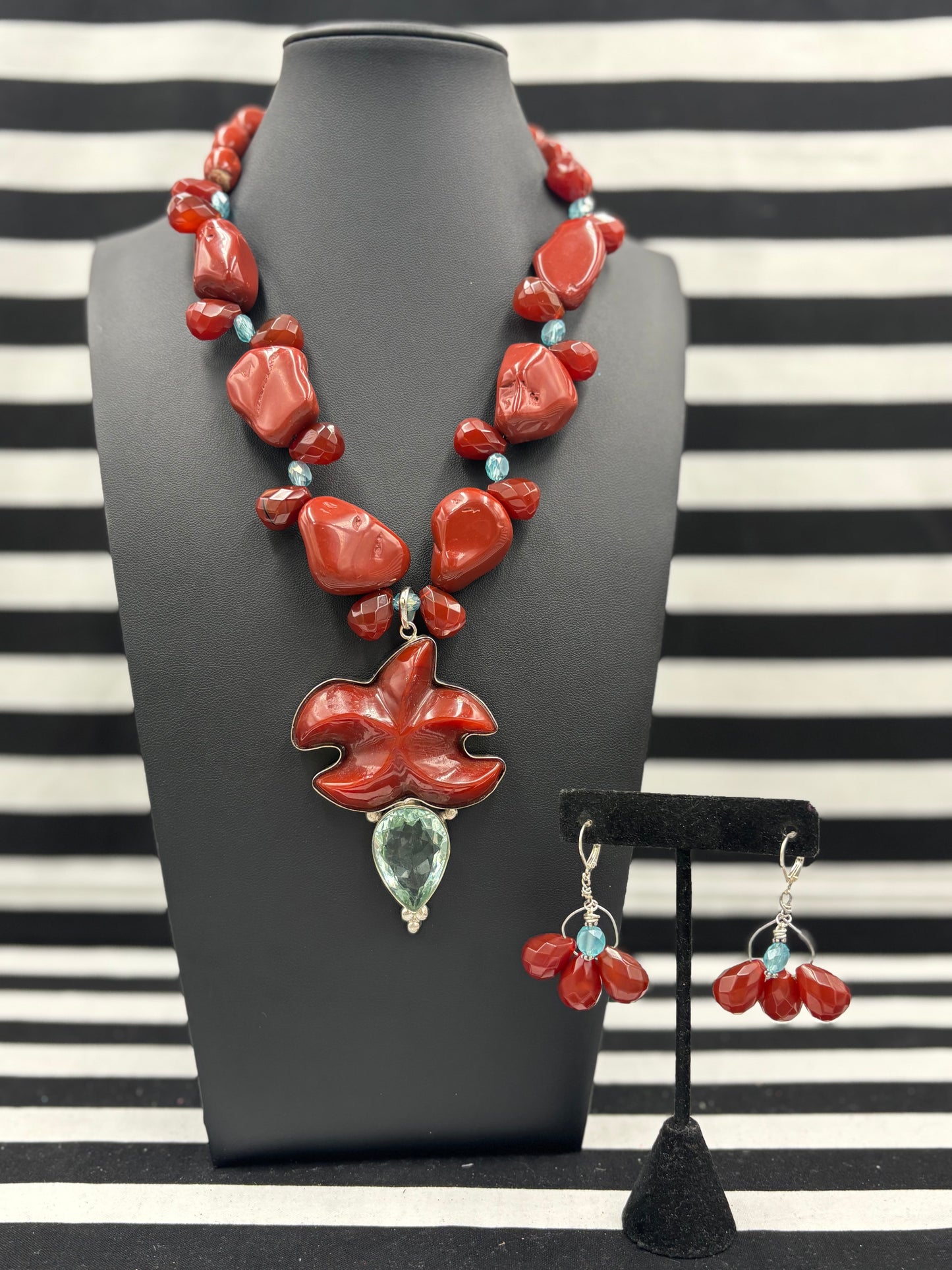 Carnelian And Starfish Necklace and/orEarrings