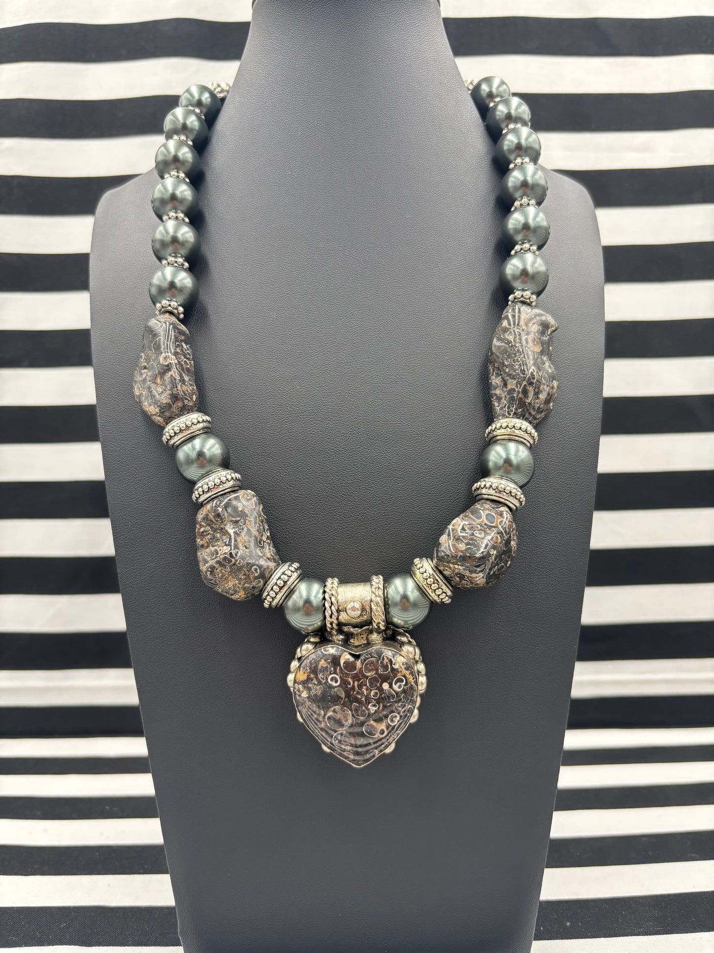 Fossil Heart Necklace
