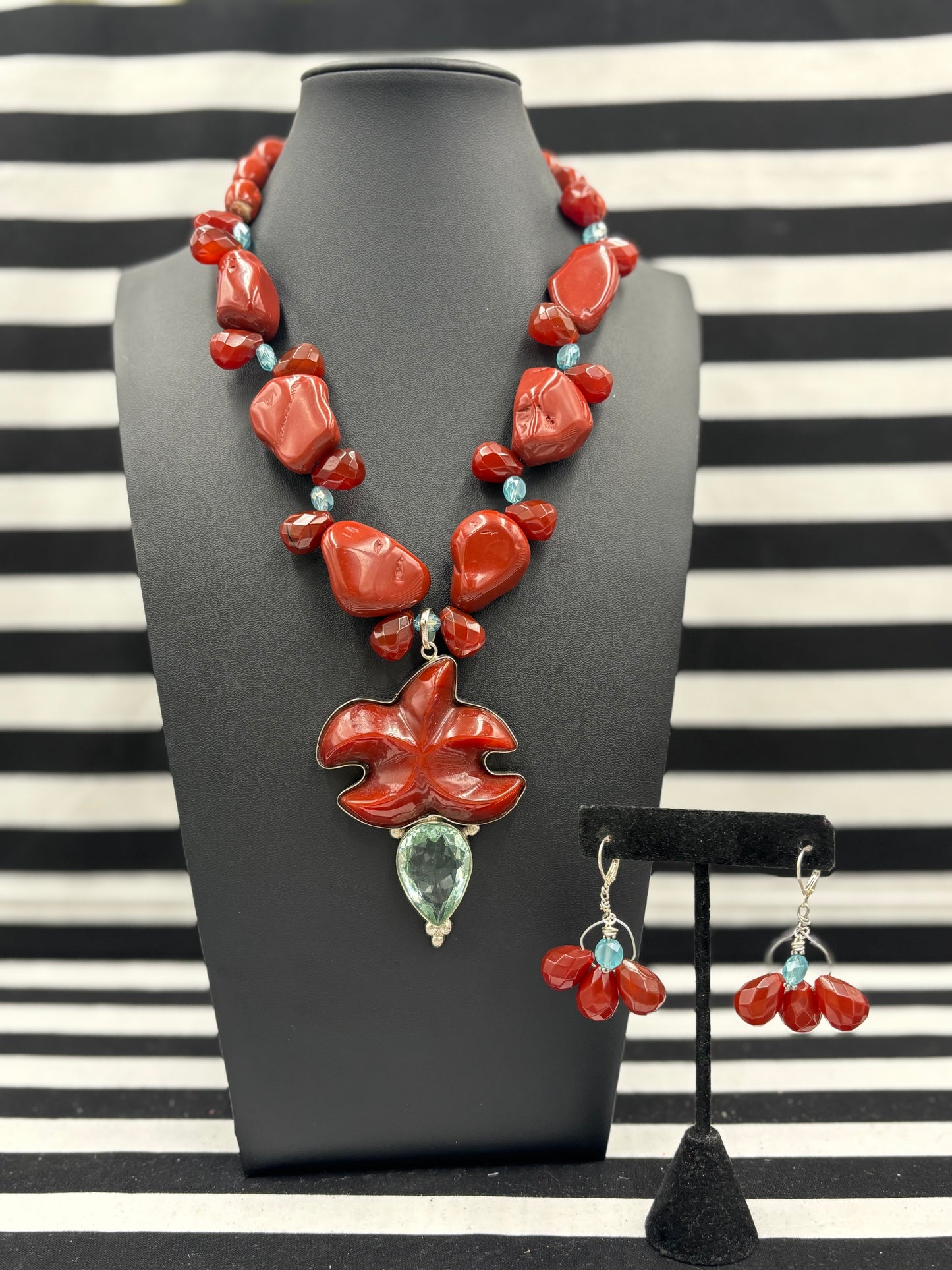 Carnelian And Starfish Necklace and/orEarrings