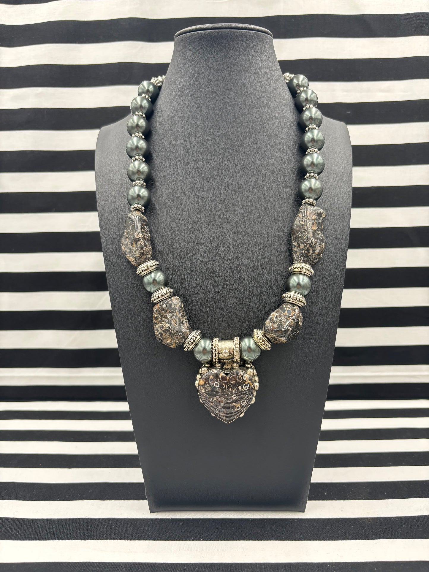 Fossil Heart Necklace