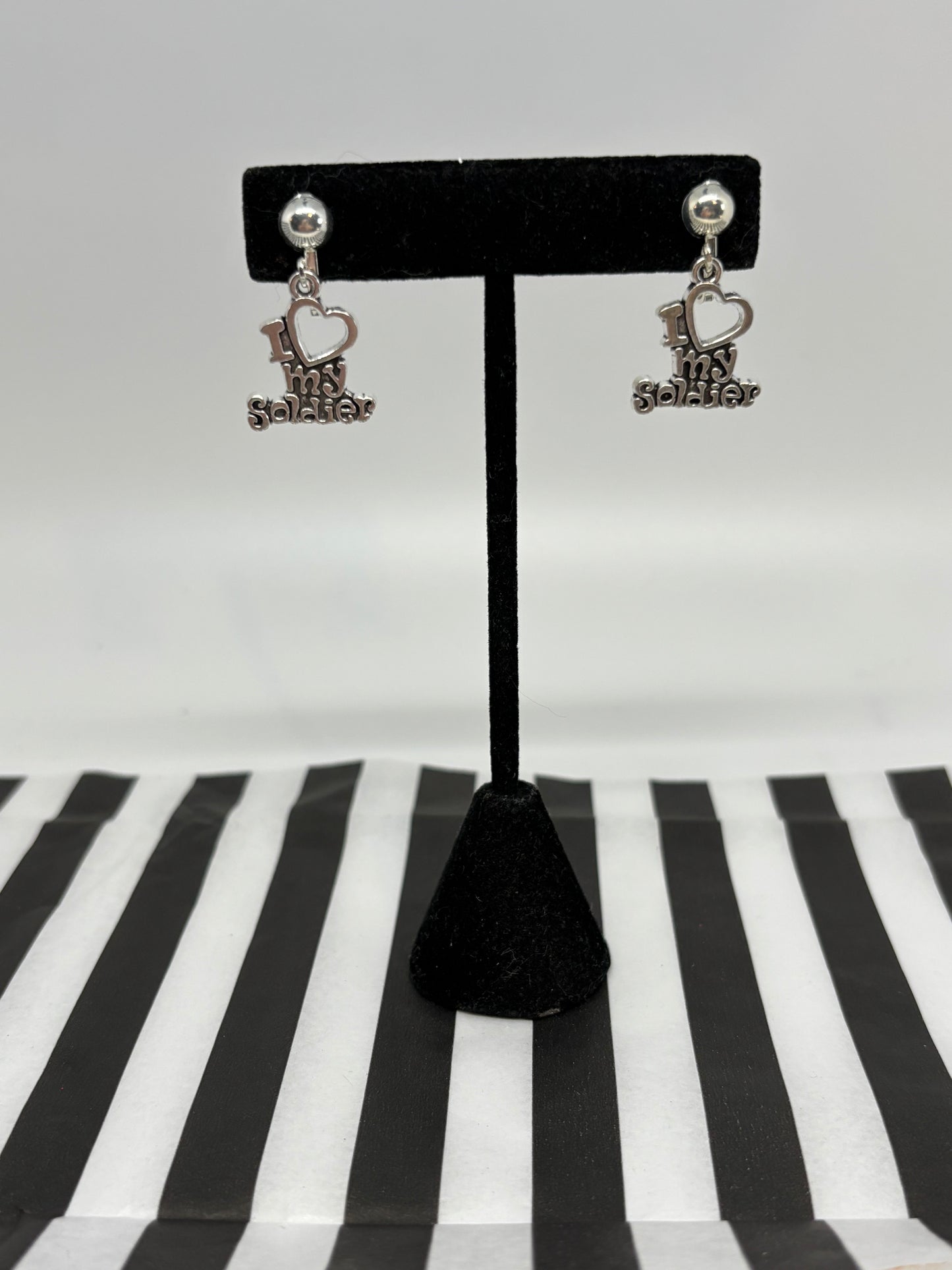 I Love My Soldier Earrings