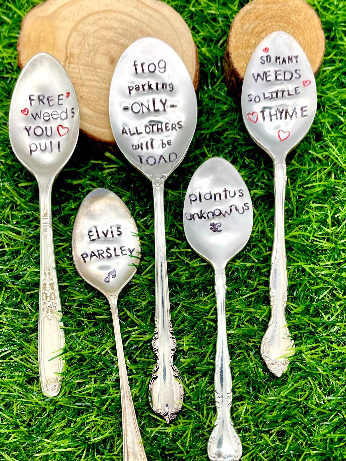 Plant Signs out of Vintage Silverware