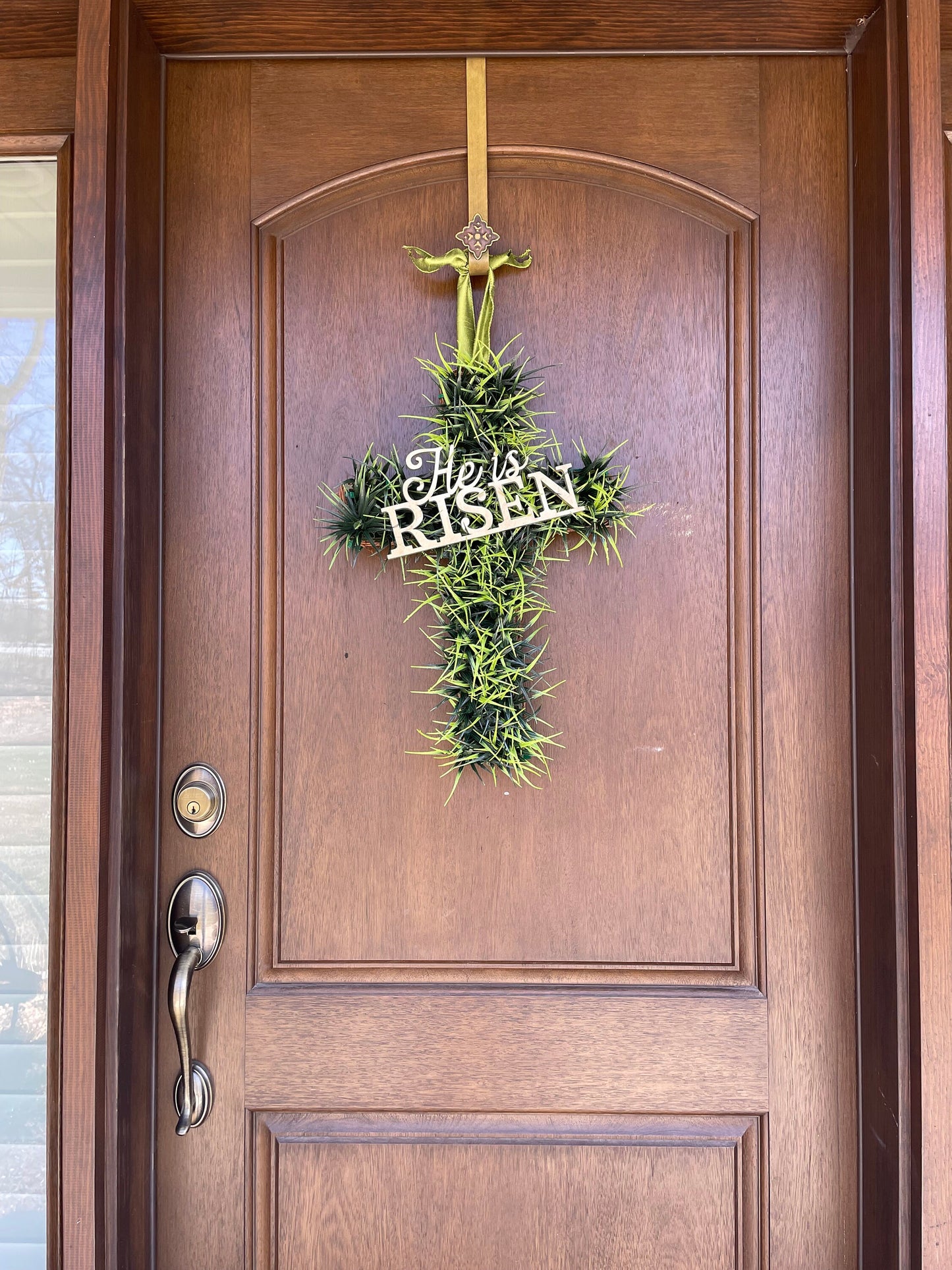 He Is Risen Cross Hanging Decor