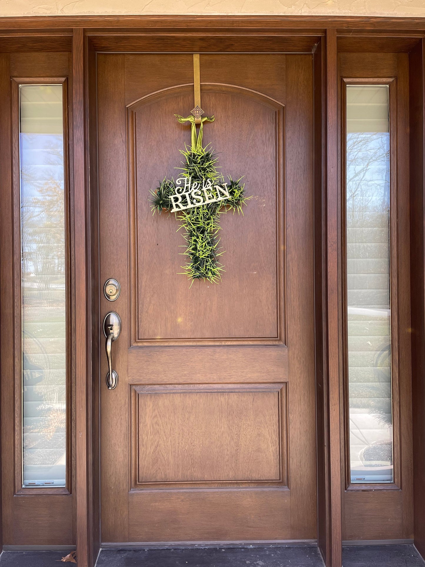 He Is Risen Cross Hanging Decor