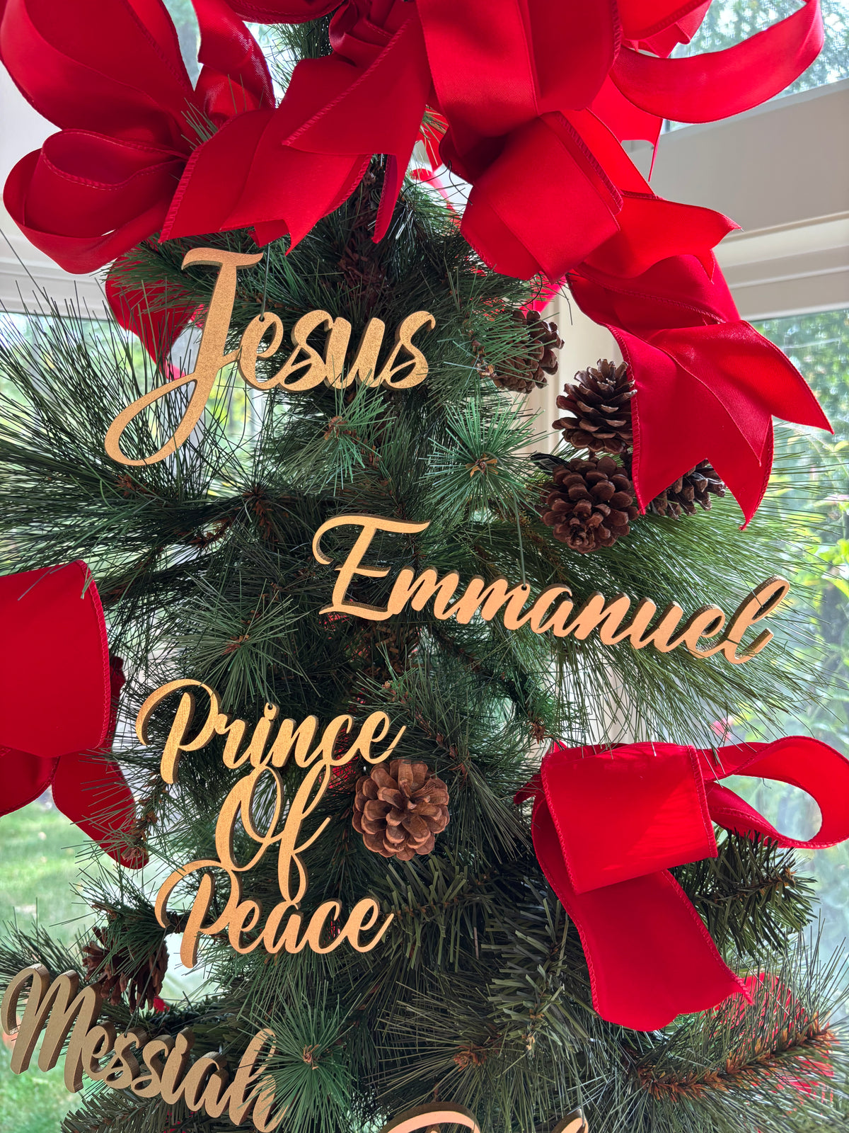 Jesus, Emmanuel & Prince of Peace Trio Set of Ornaments