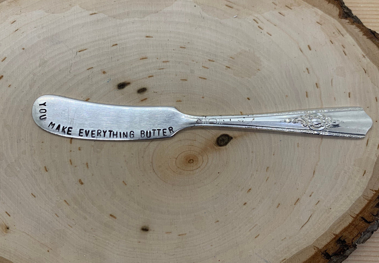 Butter 'n Cheese Knife Hand stamped