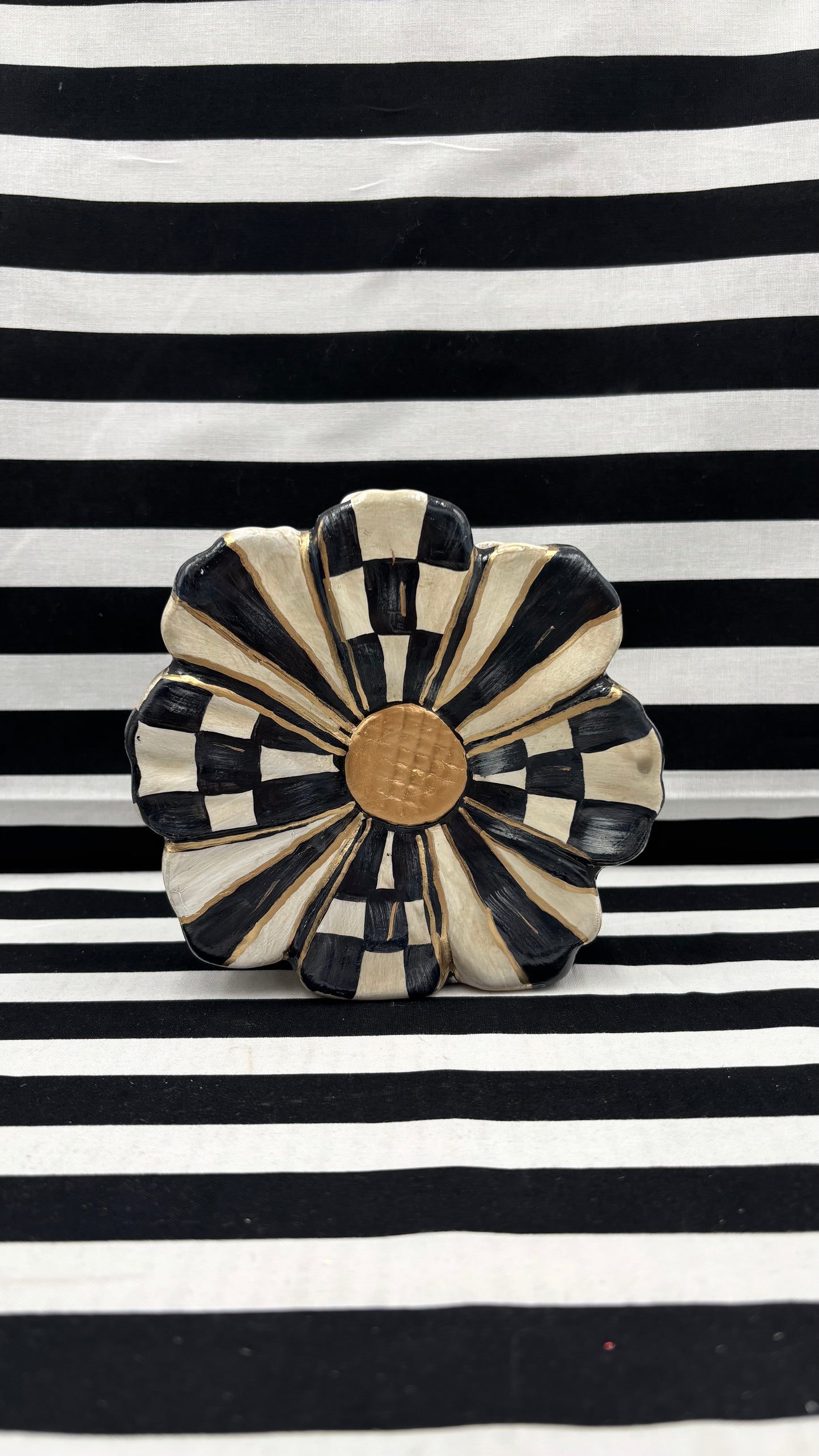 Black and White Checked Vase