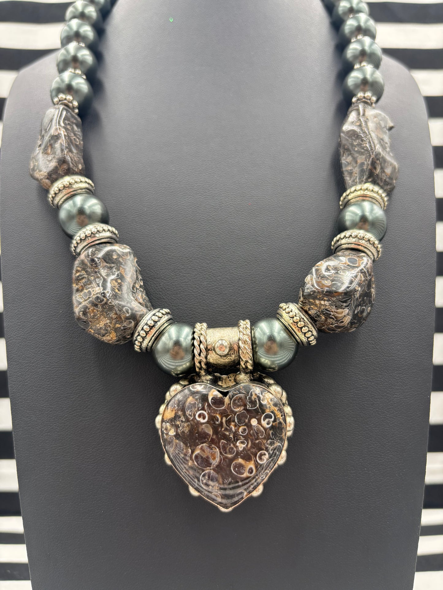 Fossil Heart Necklace