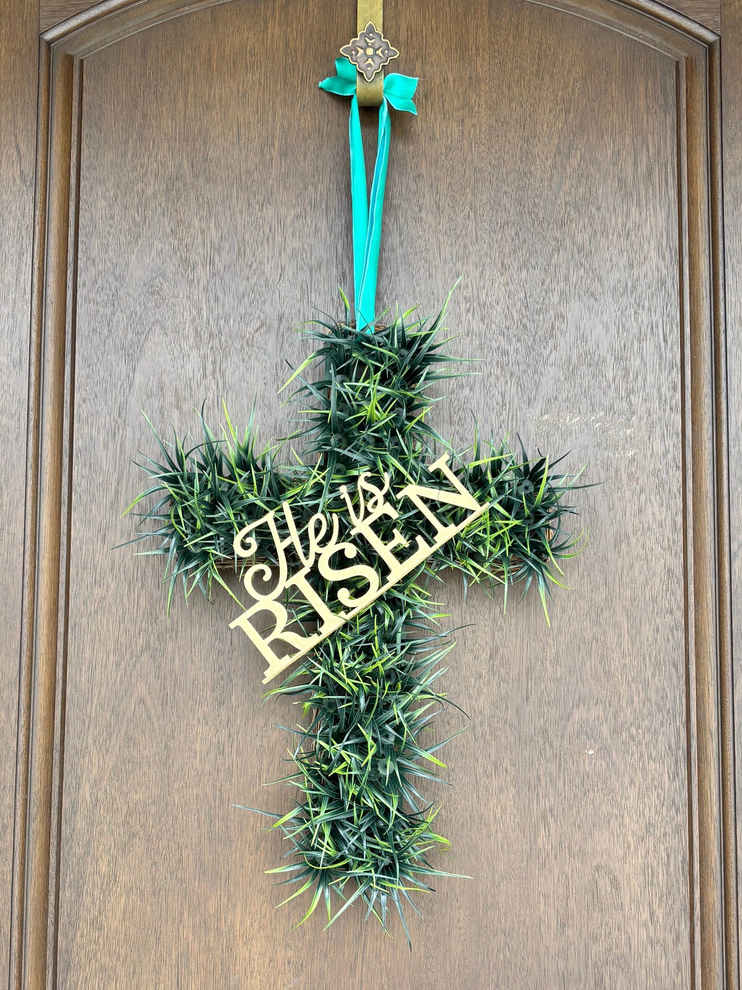 He Is Risen Cross Hanging Decor