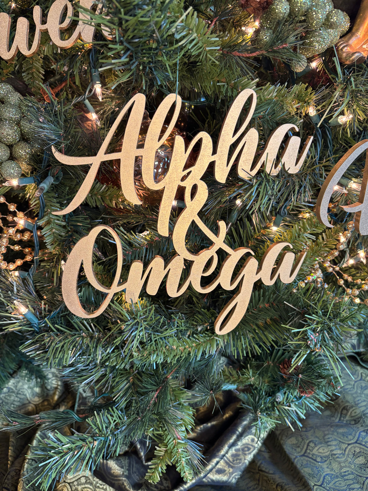 Yahweh Trio Set of Ornaments: Yahweh, Holy, Alpha & Omega