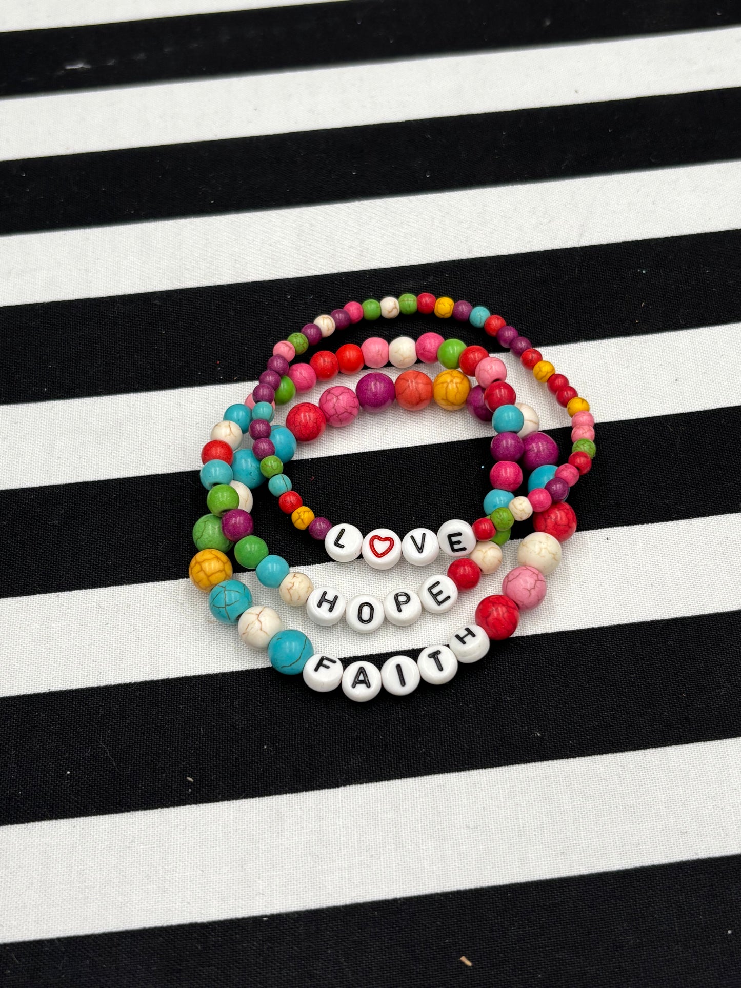 Faith Hope & Love Stretch Bracelet
